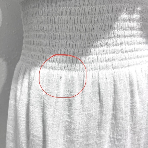 White Puff Sleeve V-Neck Mini Dress Medium - Picture 7 of 15